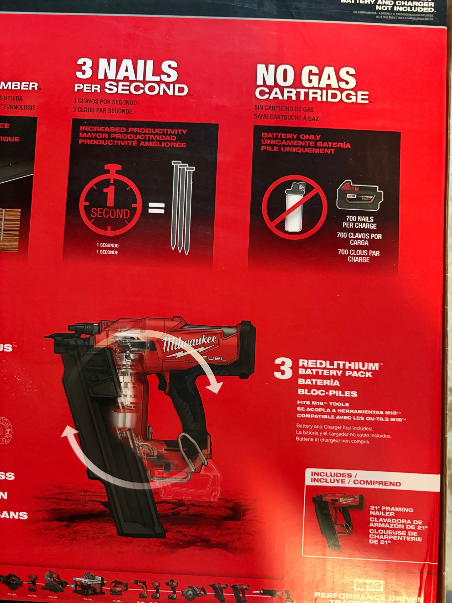 Milwaukee 2744-20 18V M18 FUEL 18V 21 Degree Framing Nailer - Bare Tool