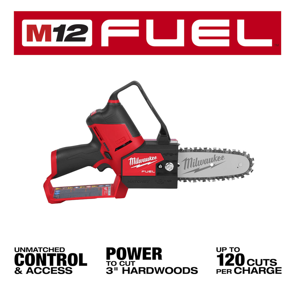 Milwaukee M12 FUEL HATCHET Pruning Saw, 6in. Bar, 12V Li-Ion