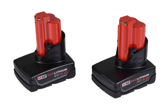 Milwaukee M12 48-11-2412 12 Volt 3.0 AH XC Red Lithium Batteries 2 Pack