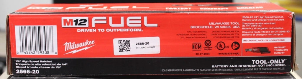 Milwaukee 2566-20 M12 FUEL™ 12V Brushless 1/4" High Speed Ratchet 12 VOLT - NIB