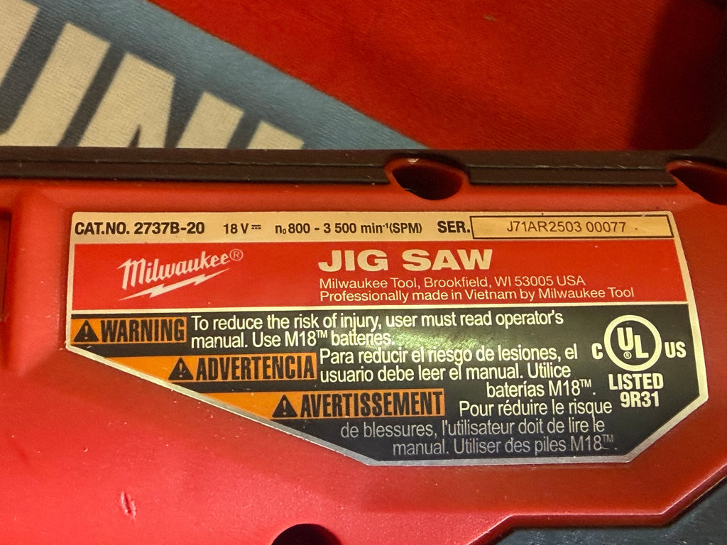 Milwaukee 2737B-20 M18 FUEL Jig Saw Bare Tool