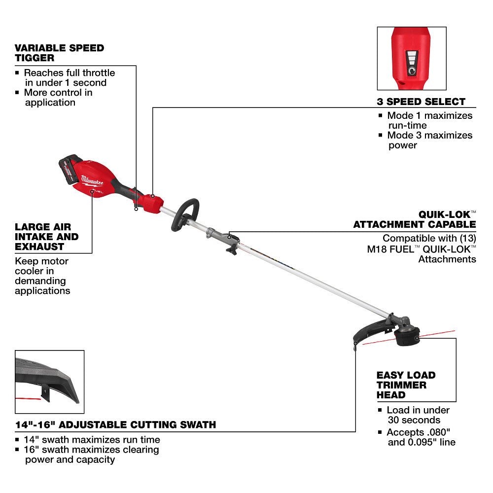 Milwaukee 3016-21ST M18 FUEL 18V String Trimmer w/ QUIK-LOK Kit
by Milwaukee
