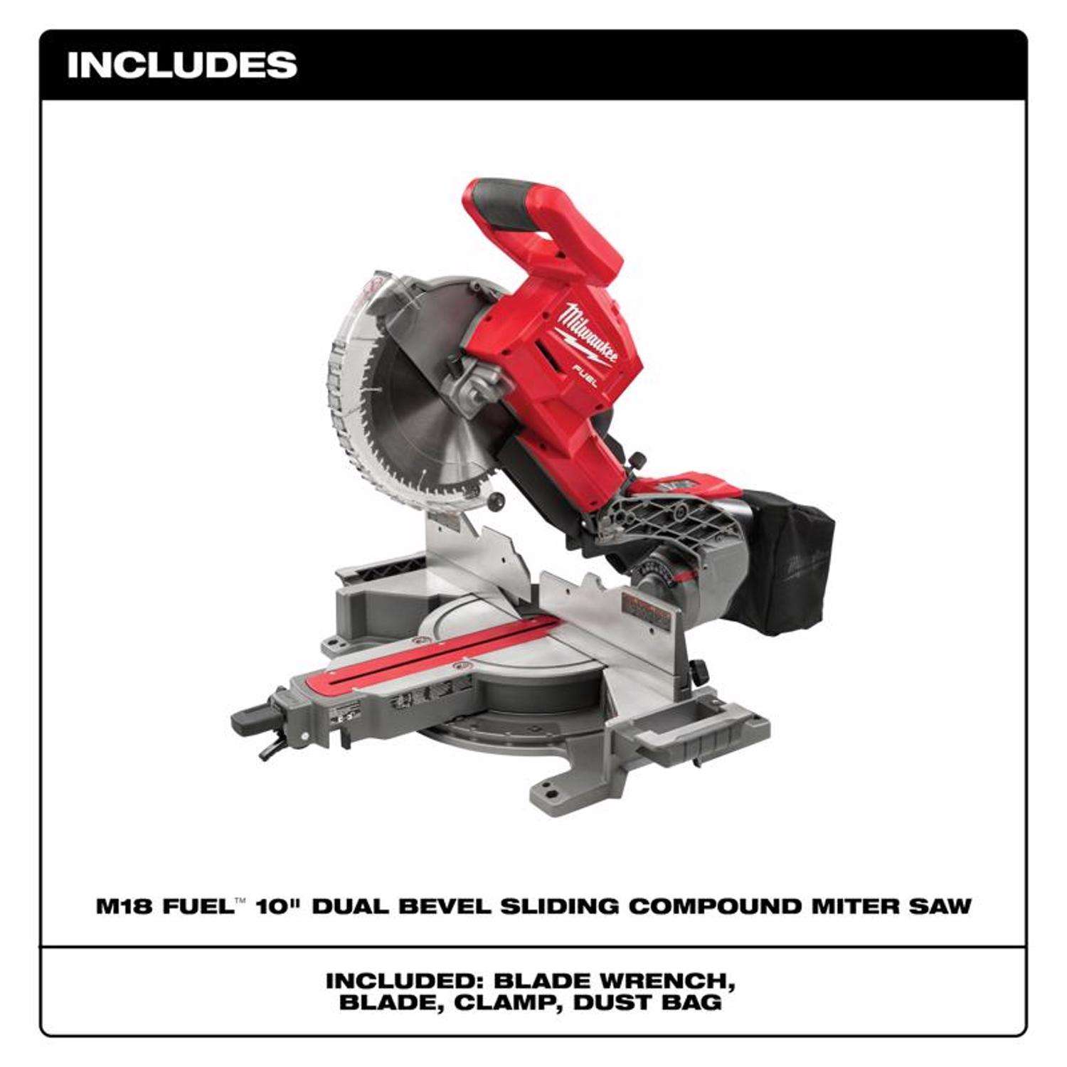 Milwaukee M18 FUEL 10" Dual Bevel Sliding Compound Miter Saw 2734-20 (BARE TOOL)