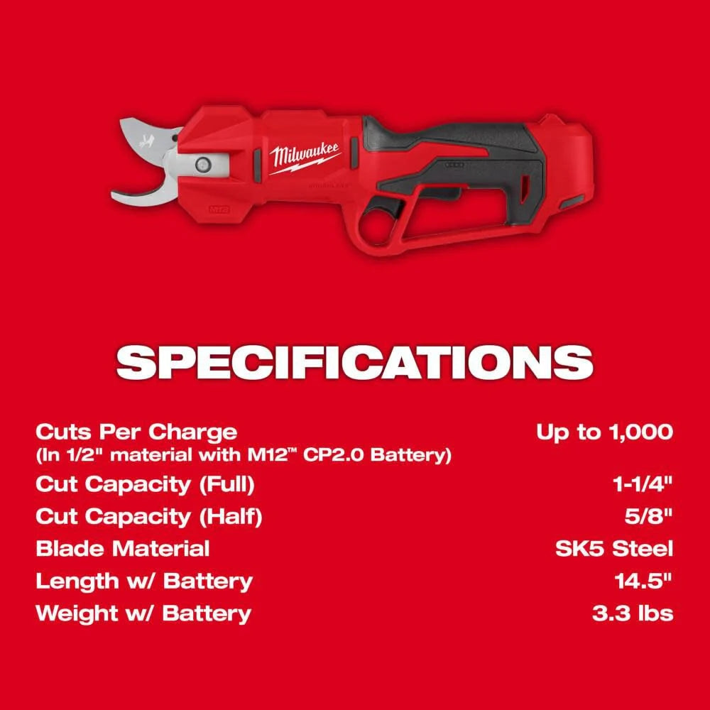 Milwaukee 2534-20 M12 Pruning Shears Brushless (Bare Tool)