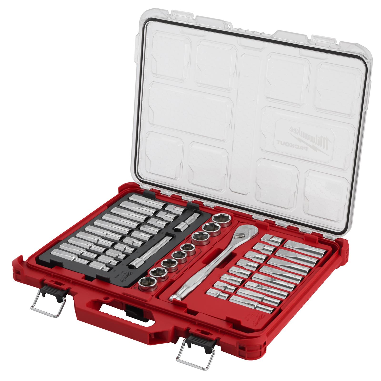 Milwaukee 48-22-9487 1/2 Drive Ratchet & Socket Set with PACKOUT Organizer 47PC